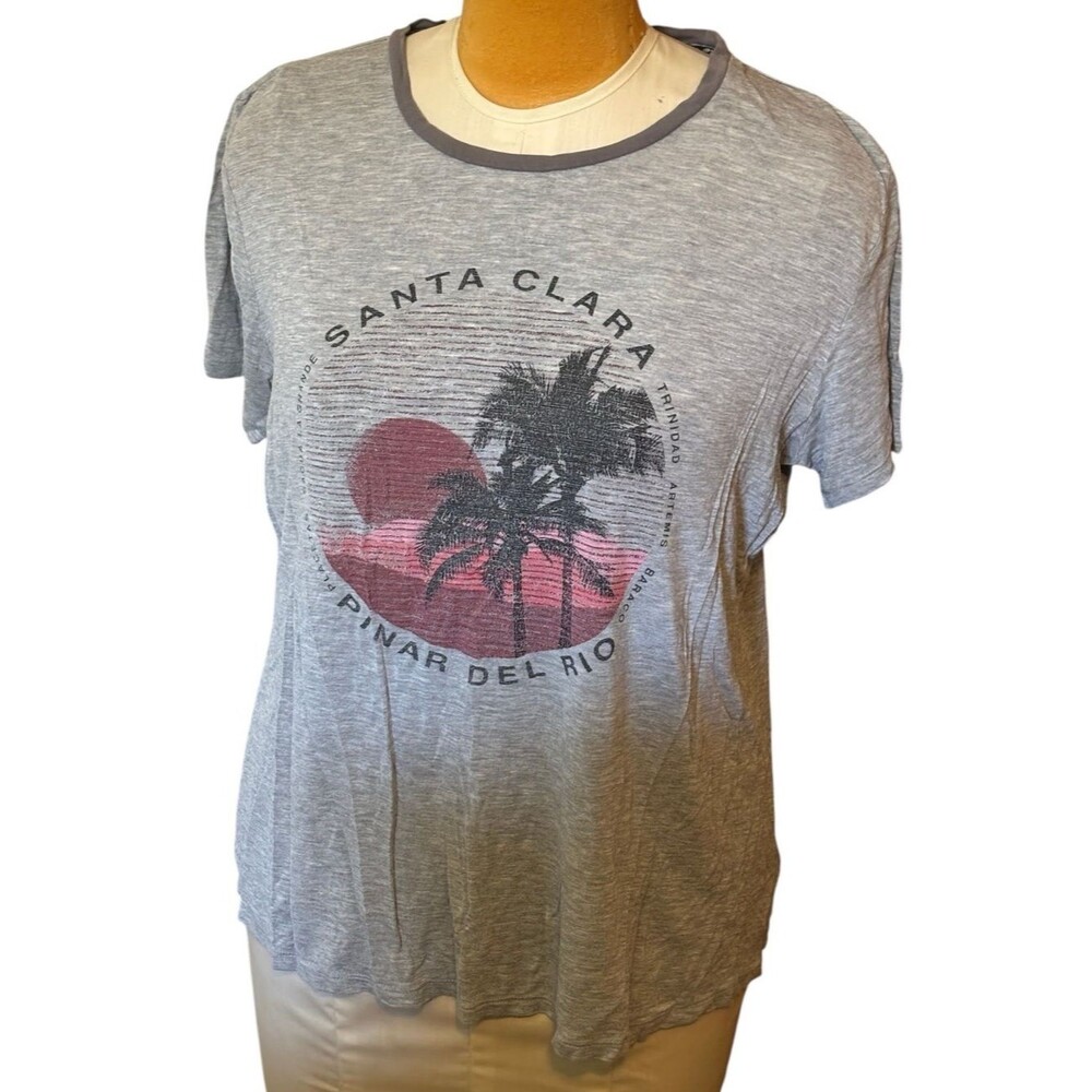 Santa Clara Pinar Del Rio Sunset Palm Graphic Tee Knox Rose XL so Comfortable